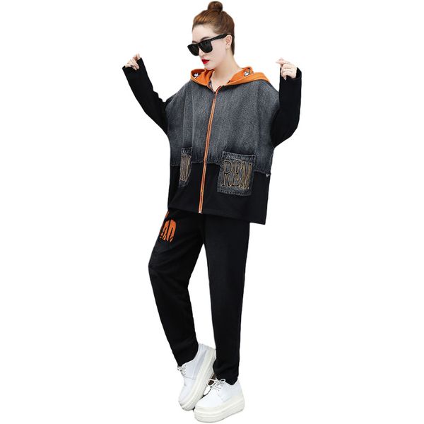 autumn women embroidered jackets and pants ladies denim black suits hoodie printed two sets plus size s y7e4, White
autumn women embroidered jackets and pants ladies denim black suits hoodie printed two sets plus size s y7e4, White