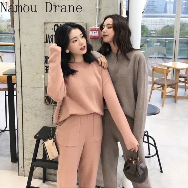 winter knitted 2 pieces set tracksuits women thick warm o-neck loose sweater+ankle-length pants warm cashmere suit 201103, Black;white
winter knitted 2 pieces set tracksuits women thick warm o-neck loose sweater+ankle-length pants warm cashmere suit 201103, Black;white