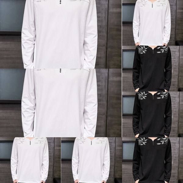 men's versatile clothes loose fashion brand long sleeve t-shirt men's pullover pullovert-shirt pulloverpullover fashion round neck, Black
men's versatile clothes loose fashion brand long sleeve t-shirt men's pullover pullovert-shirt pulloverpullover fashion round neck, Black