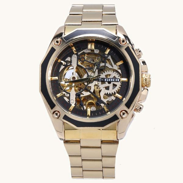 simple t-goer automatic men's steel strap fashion leisure hollow out double side bottom through tourbillon watch, Slivery;brown
simple t-goer automatic men's steel strap fashion leisure hollow out double side bottom through tourbillon watch, Slivery;brown