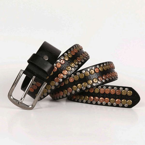 rivet new embossed round men's and women's personalized punk leather belt, Black;brown
rivet new embossed round men's and women's personalized punk leather belt, Black;brown