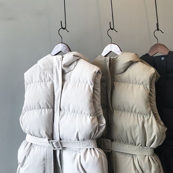 women vest winter jacket pocket hooded coat warm casual cotton padded vest female slim sleeveless waistcoat belt in stock 1023, Black;white
women vest winter jacket pocket hooded coat warm casual cotton padded vest female slim sleeveless waistcoat belt in stock 1023, Black;white
