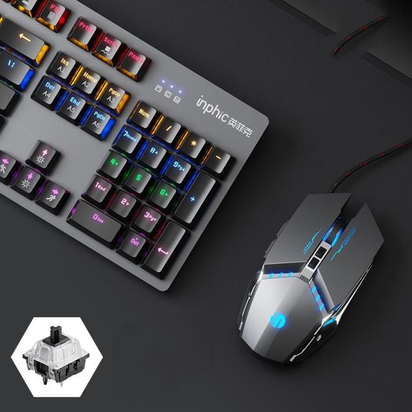 inphic v910 mechanical metal wired keyboard full-key non-rush gaming keyboard cable length 15m colour iron gray black axis mouse
inphic v910 mechanical metal wired keyboard full-key non-rush gaming keyboard cable length 15m colour iron gray black axis mouse