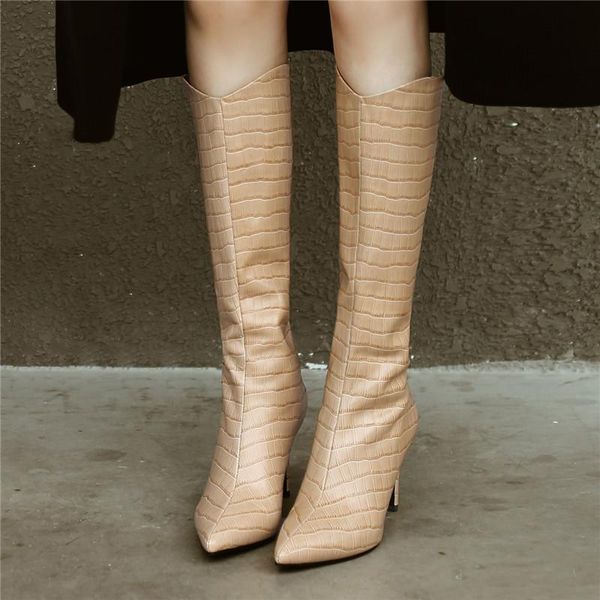 cowhide crocodile pattern pointed toe women's boots snake pattern high-heeled boots 2020 autumn and winter size: 34-43, Black
cowhide crocodile pattern pointed toe women's boots snake pattern high-heeled boots 2020 autumn and winter size: 34-43, Black