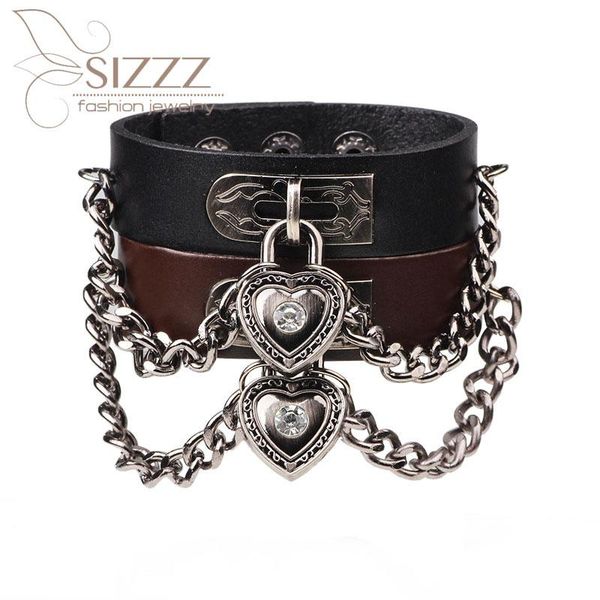 charm bracelets 2021 couple diy leather stud heart shape bracelet&bangles for women/men, Golden;silver
charm bracelets 2021 couple diy leather stud heart shape bracelet&bangles for women/men, Golden;silver