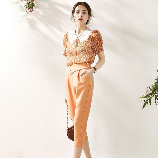 2005203-2020 spring summer french small crowd t-shirt baby collar pattern t-shirt personalized flip button straight pants three piece suit o, Gray
2005203-2020 spring summer french small crowd t-shirt baby collar pattern t-shirt personalized flip button straight pants three piece suit o, Gray