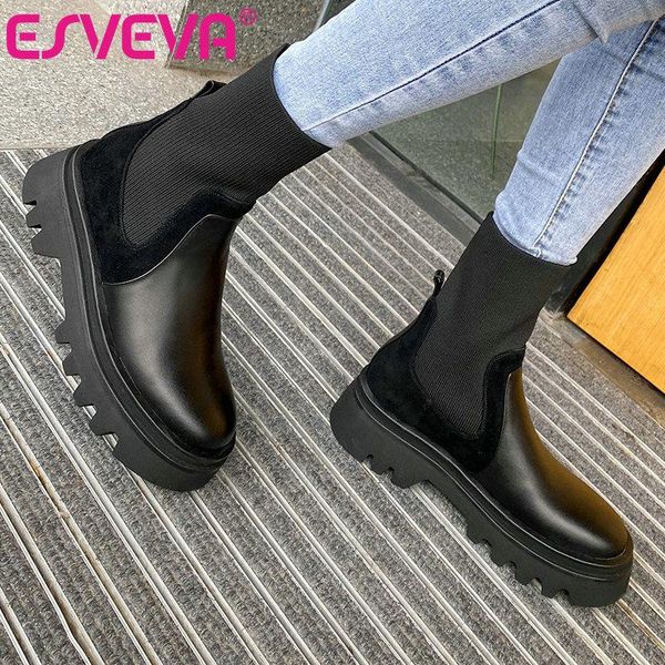 esveva 2021 slip on elegant round toe square med heel pu+leather mid calf boots women boots shoes black size 34-40
esveva 2021 slip on elegant round toe square med heel pu+leather mid calf boots women boots shoes black size 34-40