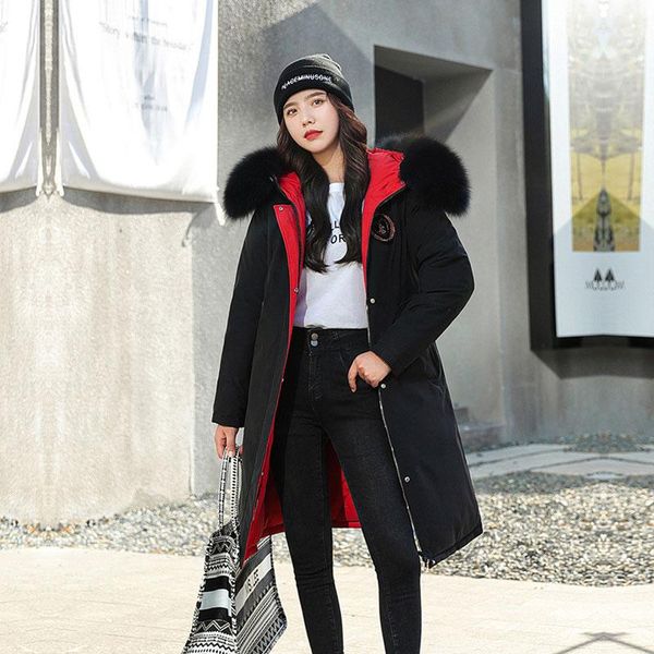 women's down & parkas women fashion warm long hooded parka elegant slim wear coat winter jacket female fur collar, Black
women's down & parkas women fashion warm long hooded parka elegant slim wear coat winter jacket female fur collar, Black