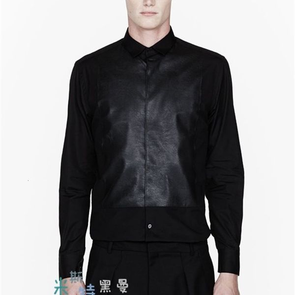 2021 new european american style men of fashion sews square collar pu front shirt piece long sleeve shirt. s-6xl 6vii, Black
2021 new european american style men of fashion sews square collar pu front shirt piece long sleeve shirt. s-6xl 6vii, Black