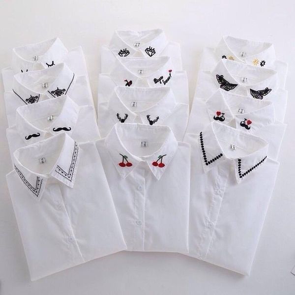 women's blouses & shirts 2021 spring women long sleeve vintage embroidery white blouse female casual cute turn-down collar s521
women's blouses & shirts 2021 spring women long sleeve vintage embroidery white blouse female casual cute turn-down collar s521