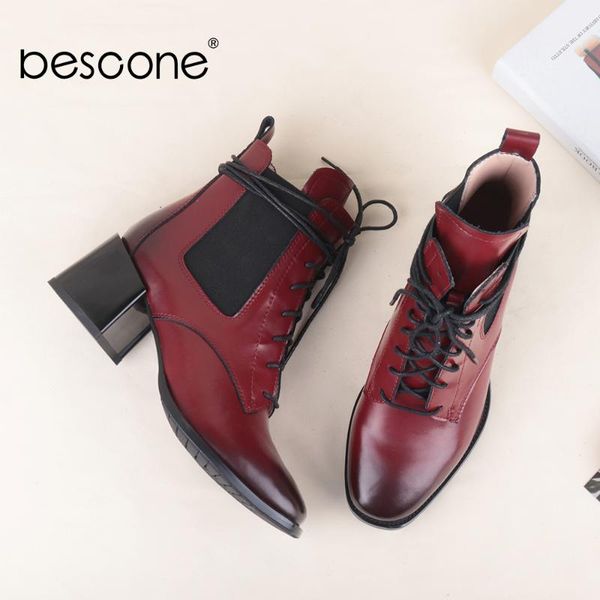 boots bescone ankle woman winter round toe wine red genuine leather ladies cross-tied middle high heel bc765, Black
boots bescone ankle woman winter round toe wine red genuine leather ladies cross-tied middle high heel bc765, Black