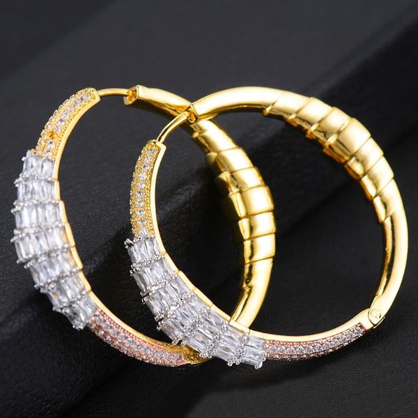 hoop & huggie missvikki noble symbol statement fashion jewelry accessories large circle earrings sister friend birthday gift, Golden;silver