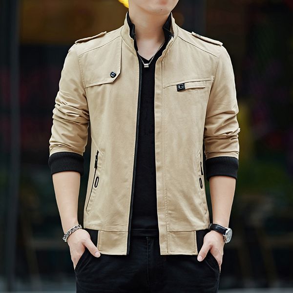 2021 autumn men's bomber jacket washed cotton slim fit solid casual slim coat stand collar mens baseball jacket windbreaker top, Black;brown
2021 autumn men's bomber jacket washed cotton slim fit solid casual slim coat stand collar mens baseball jacket windbreaker top, Black;brown