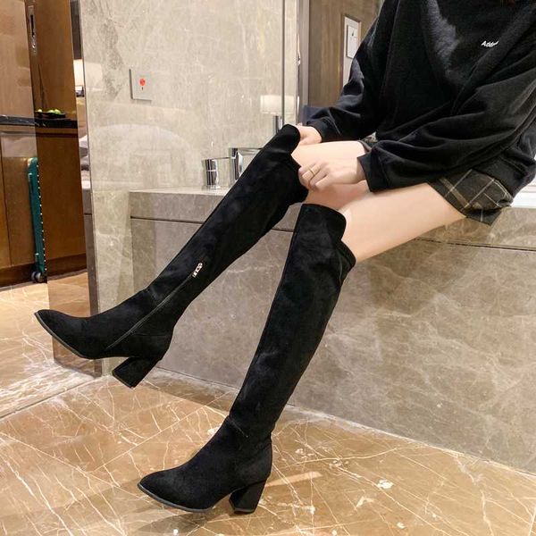 thick heel over the knee boots slim women suede thigh high boots pointed toe long with high heels winter shoes women 2020, Black
thick heel over the knee boots slim women suede thigh high boots pointed toe long with high heels winter shoes women 2020, Black