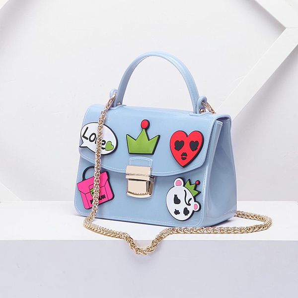 cute women candy color pvc shoulder bags women flap jelly bag solid color totes handbags purse lady messenger crossbody bags