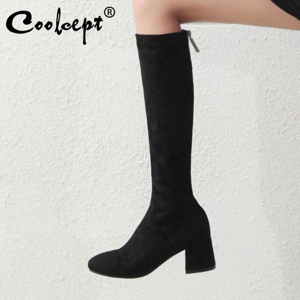 coolcept size 31-43 women knee boots warm zipper high heel winter shoes woman long boot fashion daily lady office footwear, Black
coolcept size 31-43 women knee boots warm zipper high heel winter shoes woman long boot fashion daily lady office footwear, Black