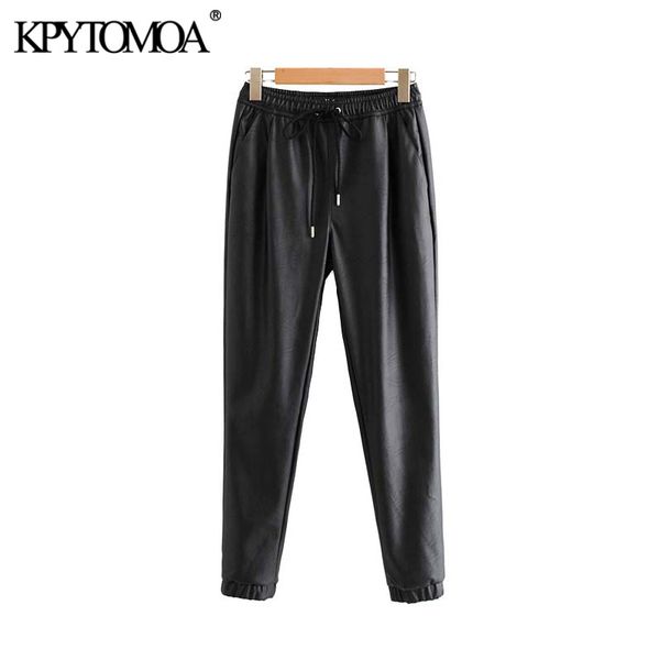 vintage stylish pu leather pockets pants women 2020 fashion elastic waist drawstring tie ankle trousers pantalones mujer c1111, Black;white
vintage stylish pu leather pockets pants women 2020 fashion elastic waist drawstring tie ankle trousers pantalones mujer c1111, Black;white