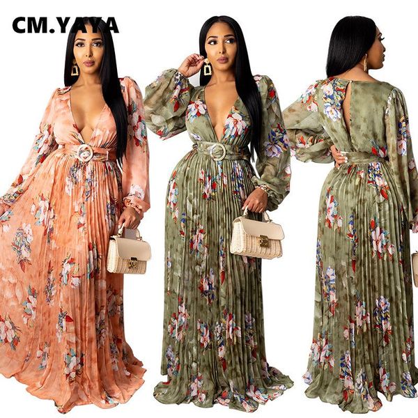 cm.yaya women deep v-neck chiffon floral print pleated floor length maxi dress club party long dresses 2021 sping winter, Black;gray
cm.yaya women deep v-neck chiffon floral print pleated floor length maxi dress club party long dresses 2021 sping winter, Black;gray