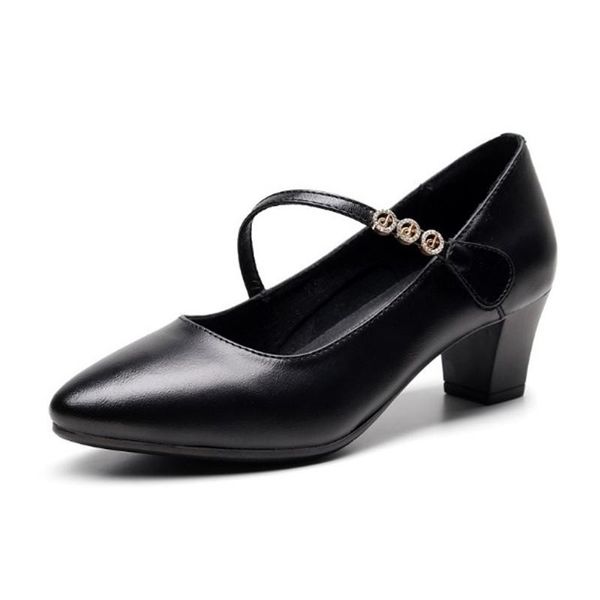 2020 new fashion genuine leather shoes women high heels thick with buckle cusp women leather shoes elegant 5cm high-heeled, Black
2020 new fashion genuine leather shoes women high heels thick with buckle cusp women leather shoes elegant 5cm high-heeled, Black