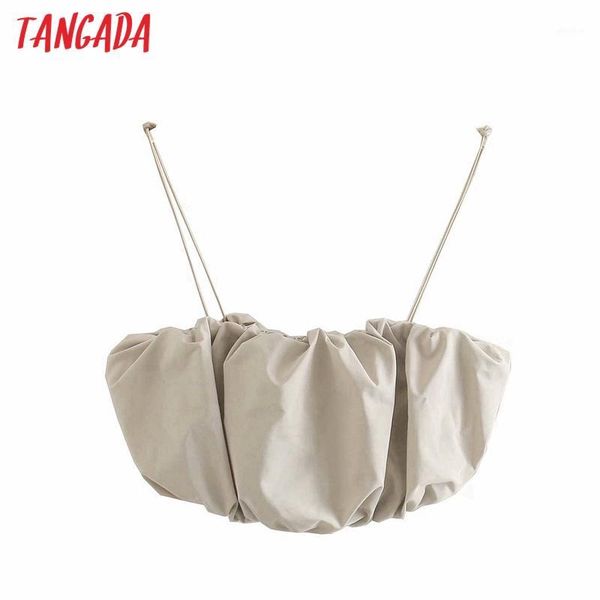 tangada women pleated camis spaghetti strap sleeveless backless short blouses shirts female casual solid 4m2101, White
tangada women pleated camis spaghetti strap sleeveless backless short blouses shirts female casual solid 4m2101, White