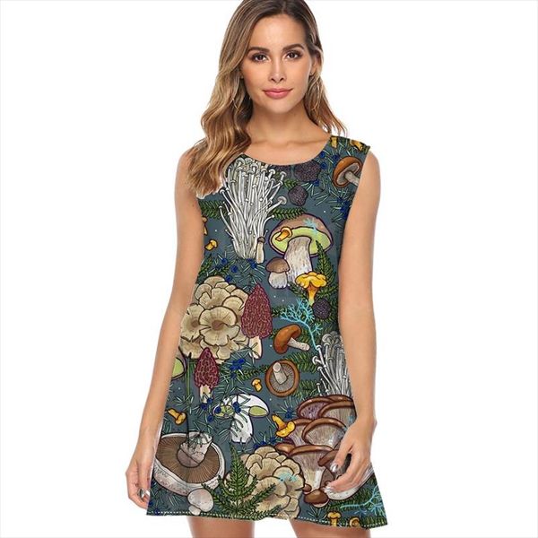 mushroom forest chiffon dress 2019 new style lady short dress sleeveless summer casual print women dresses, Black;gray
mushroom forest chiffon dress 2019 new style lady short dress sleeveless summer casual print women dresses, Black;gray