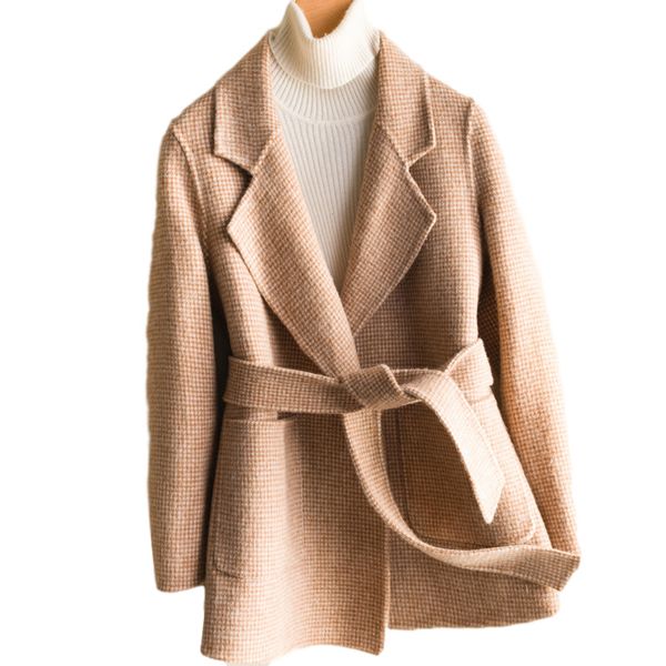 autumn winter coat women 100% wool coat female short jacket + belt korean spring both sided cashmere casaco overcoat femalex1020, Black
autumn winter coat women 100% wool coat female short jacket + belt korean spring both sided cashmere casaco overcoat femalex1020, Black