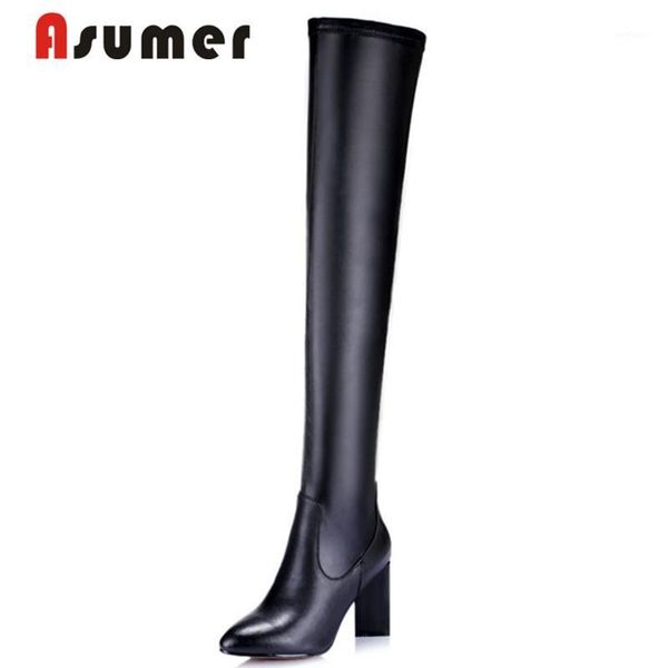 asumer 2020 autumn boots simple pointed toe over the knee boots classic black popular pu+ genuine leather women1
asumer 2020 autumn boots simple pointed toe over the knee boots classic black popular pu+ genuine leather women1
