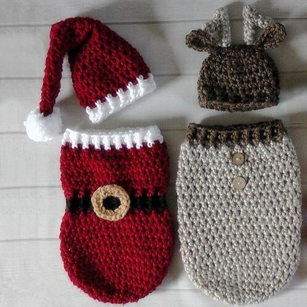 newborn baby pgraphy props handmade crocheted christmas hat+sleeping bag set infant christmas cap clothing shoot accessories lj201105
newborn baby pgraphy props handmade crocheted christmas hat+sleeping bag set infant christmas cap clothing shoot accessories lj201105