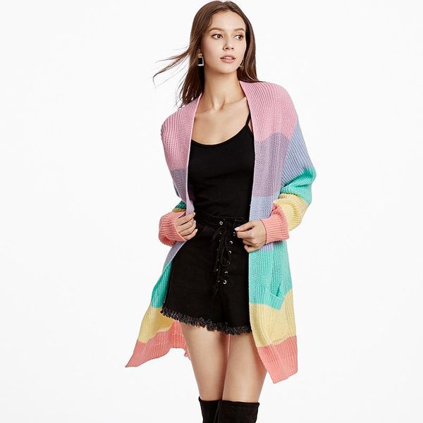 women's knits & tees rainbow cardigan autumn winter female long sleeve casual fashion striped patchwork sweaters open stitch knitted sh, White
women's knits & tees rainbow cardigan autumn winter female long sleeve casual fashion striped patchwork sweaters open stitch knitted sh, White