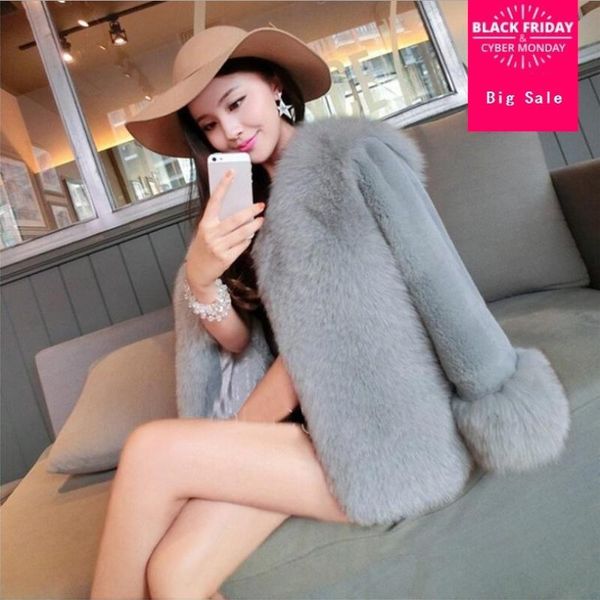 women's fur & faux fashion brand coat winter women luxury fake jacket high-end outwear l1347, Black
women's fur & faux fashion brand coat winter women luxury fake jacket high-end outwear l1347, Black