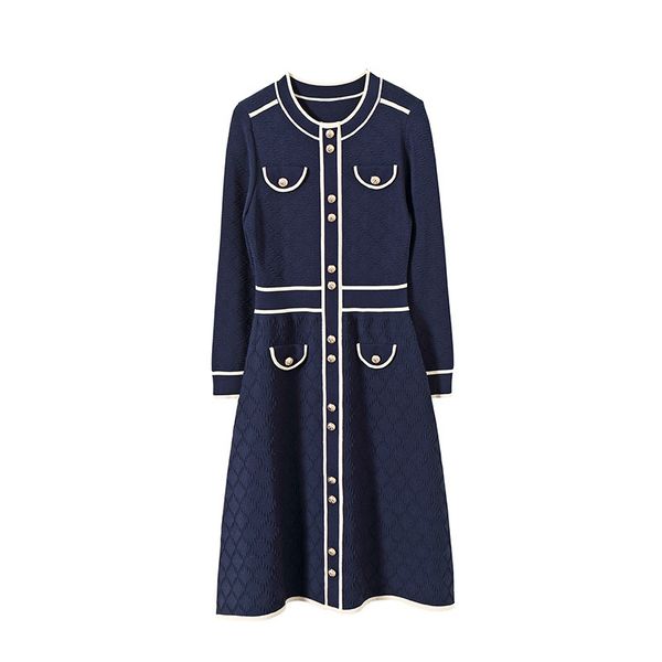 2020 fall autumn long sleeve round neck blue contrast color knitted panelled button single-breasted dress elegant casual dresses no222010139, Black;gray
2020 fall autumn long sleeve round neck blue contrast color knitted panelled button single-breasted dress elegant casual dresses no222010139, Black;gray