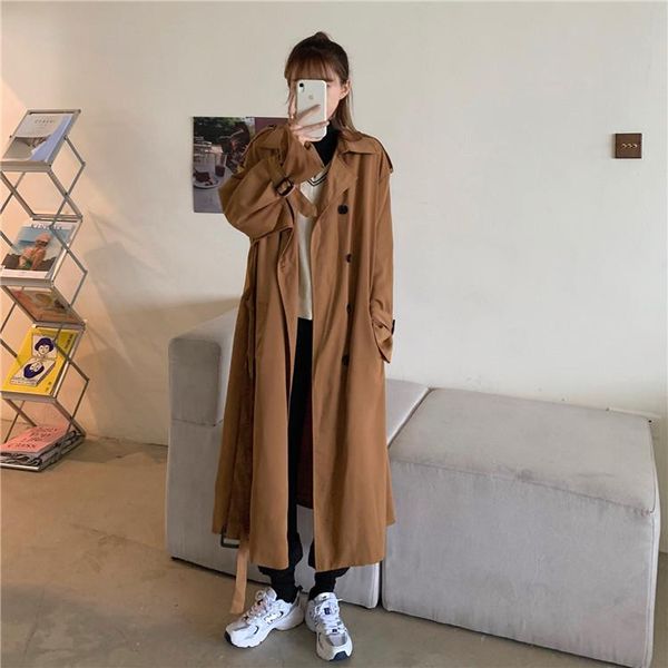 women's trench coats women turn down collar harajuku brown coat casaco feminino oversized outerwear, Tan;black
women's trench coats women turn down collar harajuku brown coat casaco feminino oversized outerwear, Tan;black