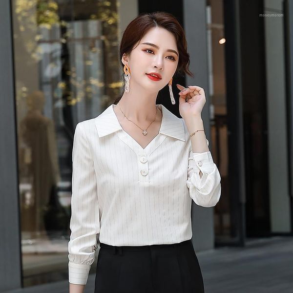 women's blouses & shirts elegant spring/autumn female clothing white striped women and casual office ladies plus size s-4xl1 
women's blouses & shirts elegant spring/autumn female clothing white striped women and casual office ladies plus size s-4xl1