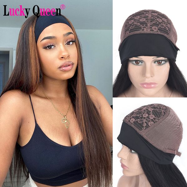 lucky queen highlight straight headband scarf wig glueless human hair wigs for african american women affordable headband wig, Black;brown
lucky queen highlight straight headband scarf wig glueless human hair wigs for african american women affordable headband wig, Black;brown