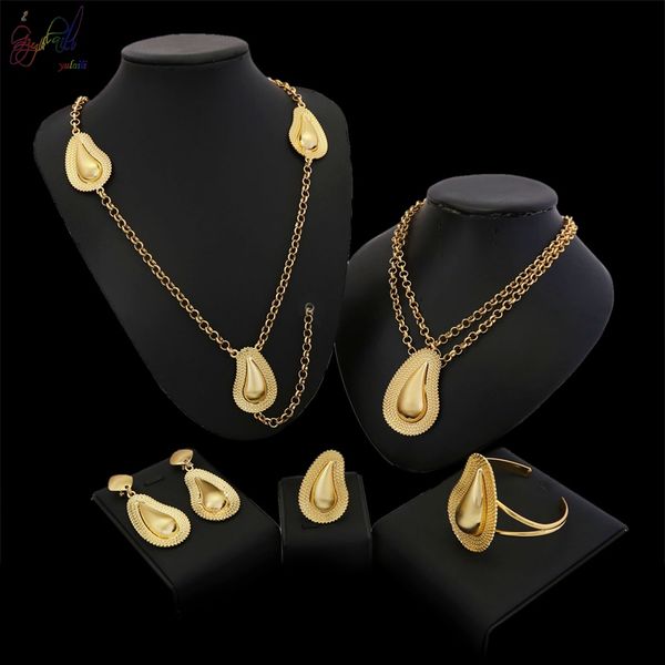 yulaili gold plated jewelry sets pageantry decorousness necklace earrings bracelet ring african jewelery set wholesale, Black
yulaili gold plated jewelry sets pageantry decorousness necklace earrings bracelet ring african jewelery set wholesale, Black