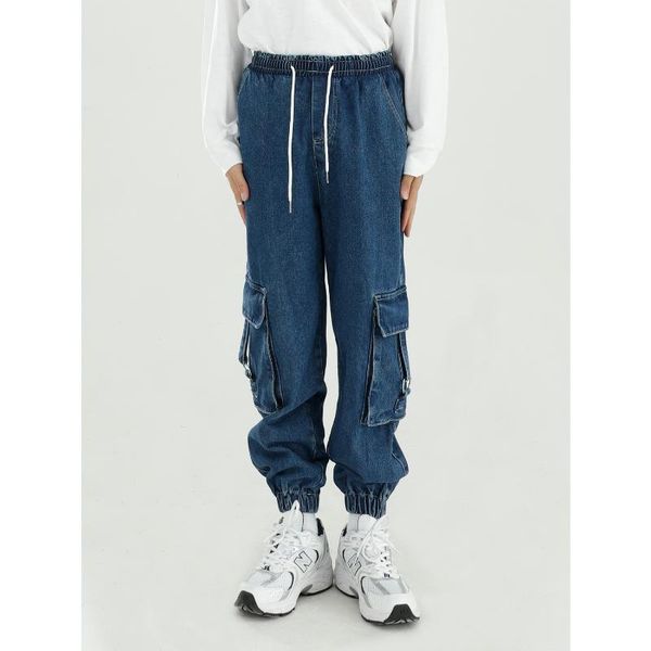 men's jeans male streetwear hip hop vintage fashion loose jean trousers men casual elastic waist ankle-length cargo denim pant, Blue
men's jeans male streetwear hip hop vintage fashion loose jean trousers men casual elastic waist ankle-length cargo denim pant, Blue