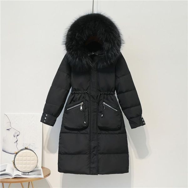women's down & parkas winter jacket women long coat female large raccoon fur hood clothes 2021 thick warm duck jackets outwear lw1629, Black
women's down & parkas winter jacket women long coat female large raccoon fur hood clothes 2021 thick warm duck jackets outwear lw1629, Black