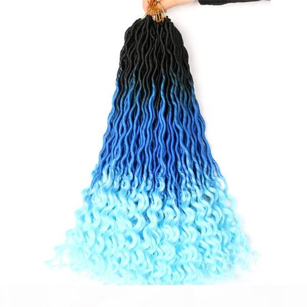 18" synthetic ombre curly crochet hair synthetic braiding hair extensions 70g pc goddess faux locs soft dreads dreadlocks hair, Black
18" synthetic ombre curly crochet hair synthetic braiding hair extensions 70g pc goddess faux locs soft dreads dreadlocks hair, Black
