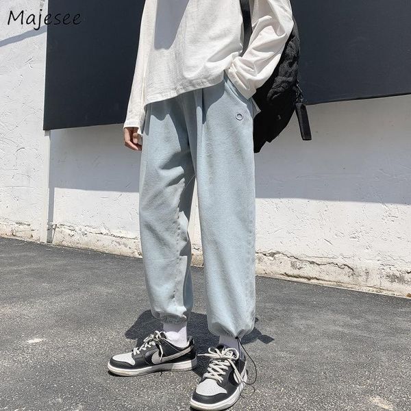 men's jeans men solid loose straight embroidery drawstring leg opening males fashion all-match leisure chic trendy elastic waist, Blue
men's jeans men solid loose straight embroidery drawstring leg opening males fashion all-match leisure chic trendy elastic waist, Blue