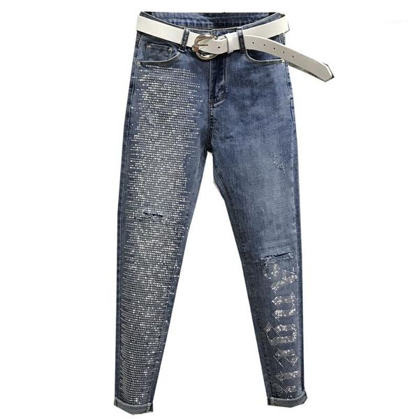 2019 summer new fashion letters hole jeans women feet ankle length diamond stretch skinny pencil jeans1, Blue
2019 summer new fashion letters hole jeans women feet ankle length diamond stretch skinny pencil jeans1, Blue