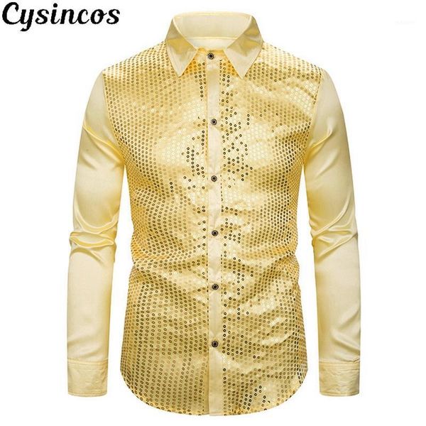 cysincos gold sequin glitter shirts men 2020 new fashion night club silk satin camisa slim fit stage disco singer chemise homme1, White;black
cysincos gold sequin glitter shirts men 2020 new fashion night club silk satin camisa slim fit stage disco singer chemise homme1, White;black