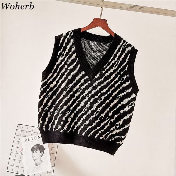woherb zebra pattern vintage knit sweater vest women fashion sleeveless v-neck casual tank autumn new pullovers 94099 201203, White;black
woherb zebra pattern vintage knit sweater vest women fashion sleeveless v-neck casual tank autumn new pullovers 94099 201203, White;black