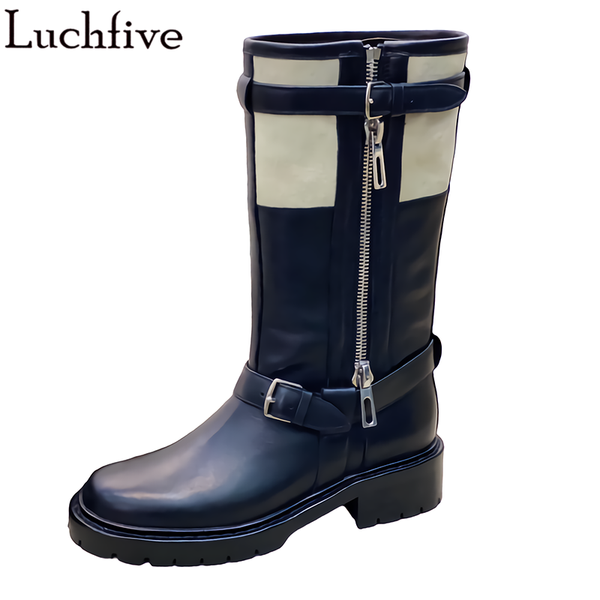 buckle belt genuine leather boots women round toe winter boots square heels shoes woman zipper black botas feminina
buckle belt genuine leather boots women round toe winter boots square heels shoes woman zipper black botas feminina