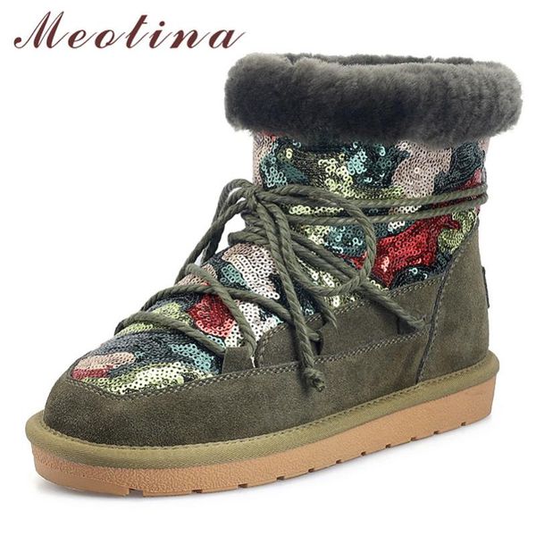 meotina winter warm wool snow boots women real fur flat ankle boots cow suede mixed colors round toe shoes female big size 34-43, Black
meotina winter warm wool snow boots women real fur flat ankle boots cow suede mixed colors round toe shoes female big size 34-43, Black