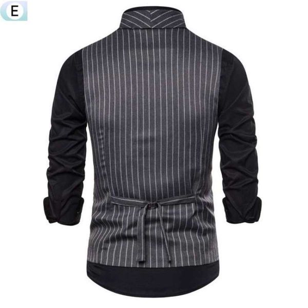 double striped coat autumn sleeveless vest breasted work men's casual suit, White;black
double striped coat autumn sleeveless vest breasted work men's casual suit, White;black