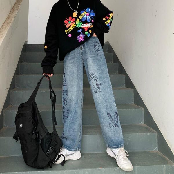 jeans woman korean hip-hop straight loose high waisted pantalones vaqueros cargo pants femme pantalon baggy graffiti mujer pants, Blue
jeans woman korean hip-hop straight loose high waisted pantalones vaqueros cargo pants femme pantalon baggy graffiti mujer pants, Blue
