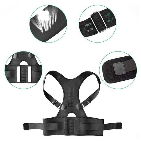 back support men women brace belt adjustable magnetic posture corrector clavicle spine shoulder lumbar correction1, Black;blue
back support men women brace belt adjustable magnetic posture corrector clavicle spine shoulder lumbar correction1, Black;blue