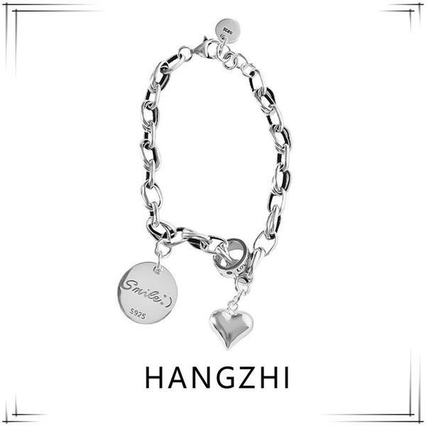 bangle hangzhi 2021 trendy retro design heart smile round pendant thick chain bracelet for women female jewelry gifts, Black
bangle hangzhi 2021 trendy retro design heart smile round pendant thick chain bracelet for women female jewelry gifts, Black