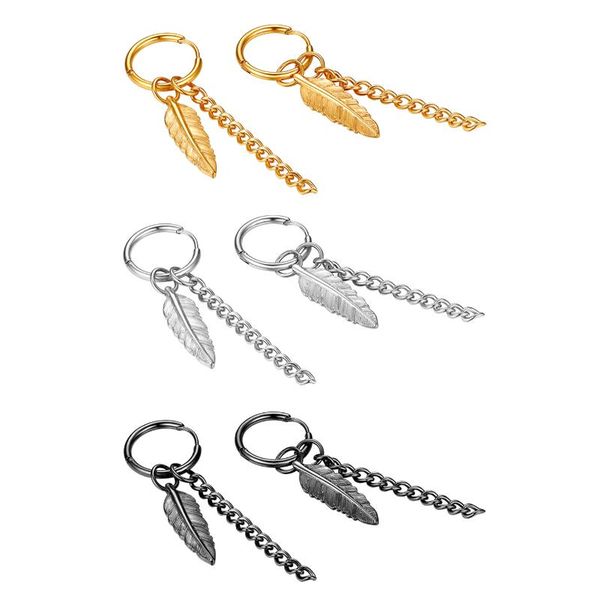 boniskiss new trendy tassel chain feather women's hoop earrings men's bijoux gold stainless steel jewelry aros mujer oreja, Golden;silver
boniskiss new trendy tassel chain feather women's hoop earrings men's bijoux gold stainless steel jewelry aros mujer oreja, Golden;silver