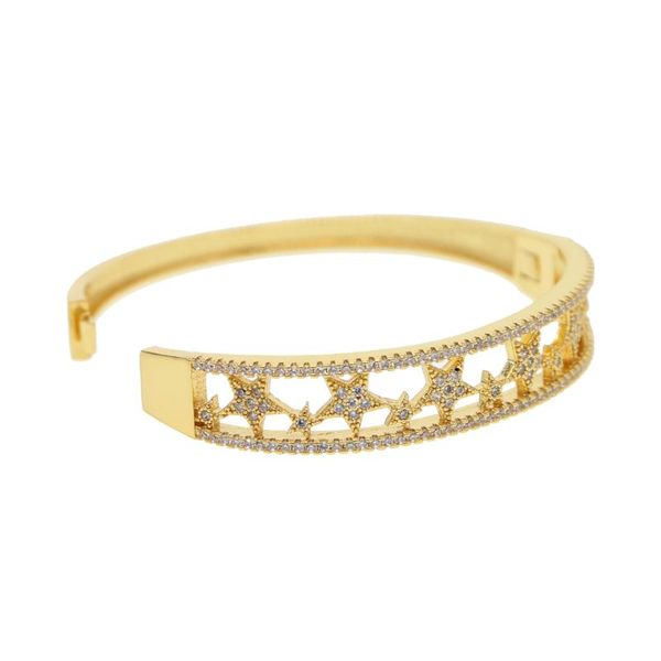 big gold filled micro pave cz northstar bangle bracelet for women charm mother's day gift starburst elegance wide band bangle, Black
big gold filled micro pave cz northstar bangle bracelet for women charm mother's day gift starburst elegance wide band bangle, Black